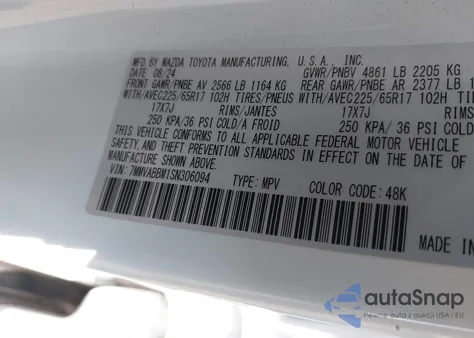 2025 Mazda Cx-50 2.5 S Preferred Package from USA, damaged, VIN 7MMVABBM1SN306094